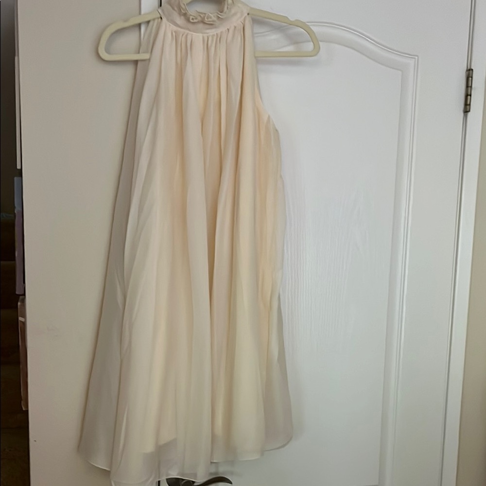 Elegant Cream Sleeveless Dress